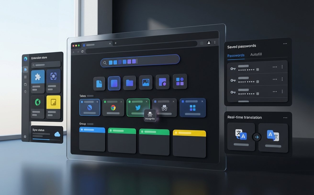 谷歌浏览器多标签页分组管理界面