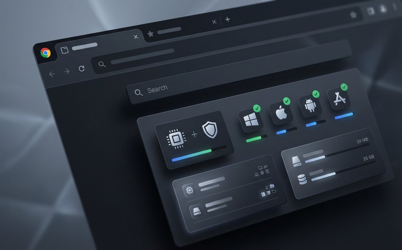 谷歌浏览器各平台系统要求界面展示